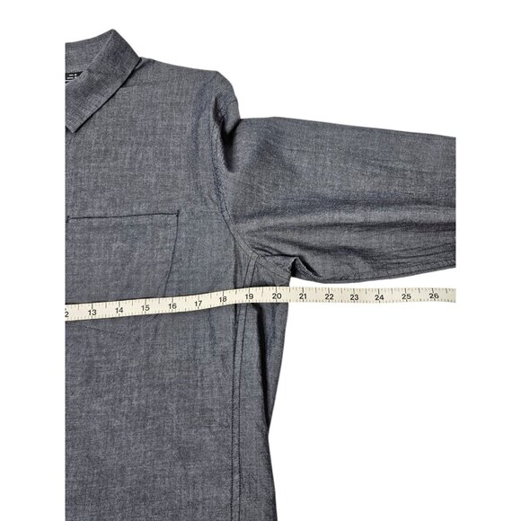 Arc'teryx Astute Long Sleeve Button Up Shirt Chambray Gray Men's Medium READ - Picture 10 of 11